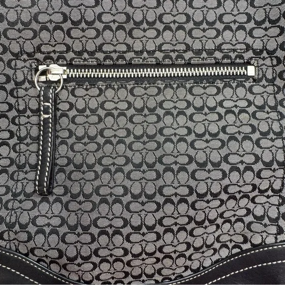 Coach Black & Gray Signature Jacquard Crossbody Shoulder Bag F10944 Vintage 2007 - Picture 8 of 13
